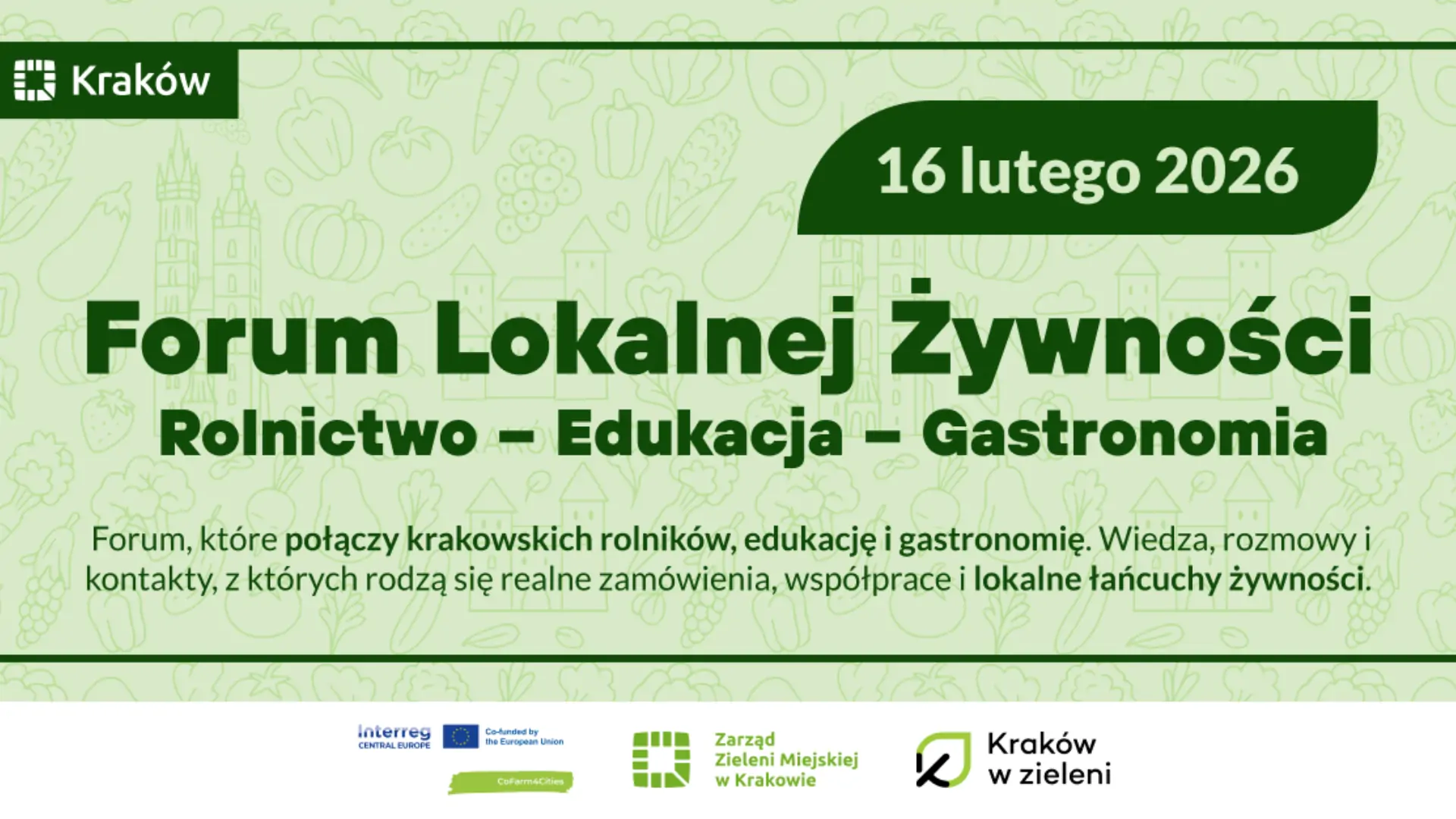 baner reklamowy zapraszający na Forum Żywności Lokalnej, które odbędzie się 16 lutego 2026 roku